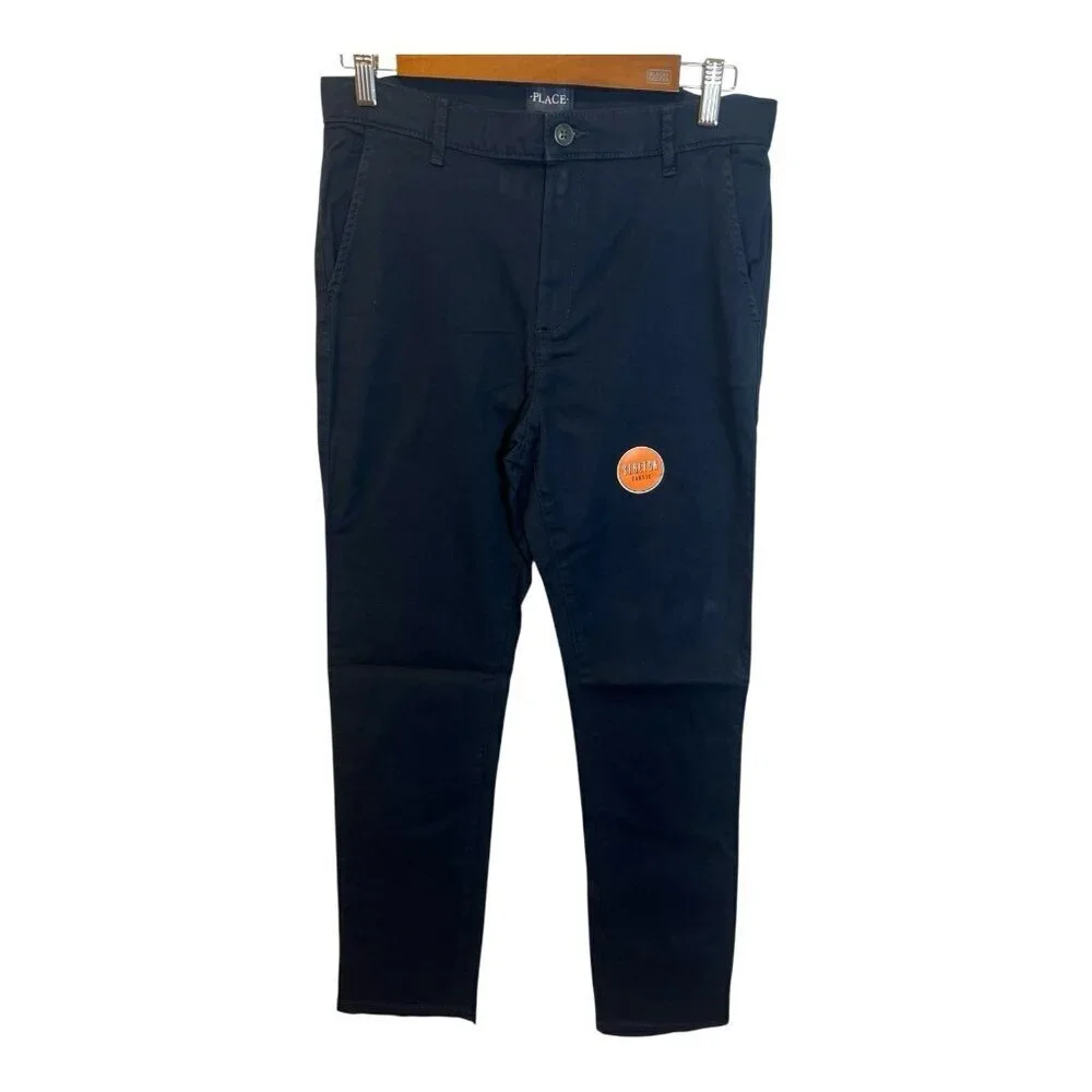 The Children's Place Girls Uniform Chino Pants 18 Blue Bootcut Stretch NWT